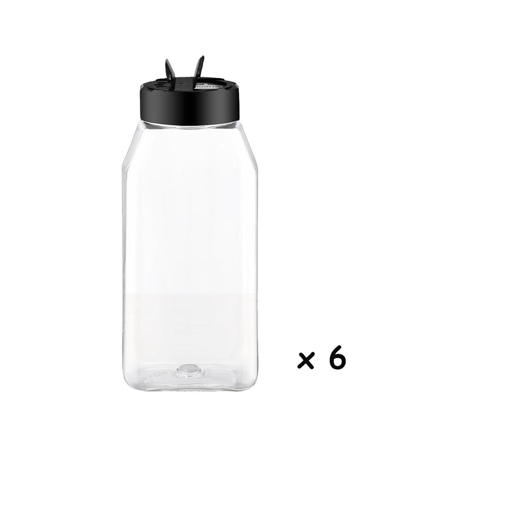 6/12/24/36pcs 100ml Clear Square Spice Jars with Lids | Plastic Herb Seasoning Storage Bottles