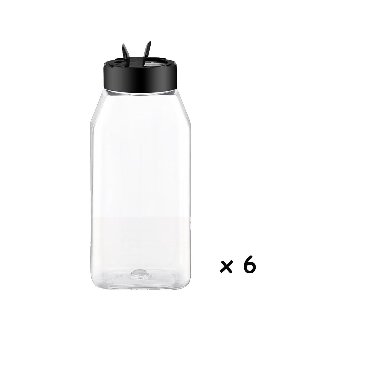 6/12/24/36pcs 100ml Clear Square Spice Jars with Lids | Plastic Herb Seasoning Storage Bottles