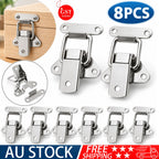 8 X Stainless Steel Clasp Case Clip Loop Suitcase Box Trunk Latch Lock Guitar AU