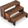 6pcs 3 Tier Wooden Display Risers Set | Rectangular Cupcake Dessert & Retail Display Stands
