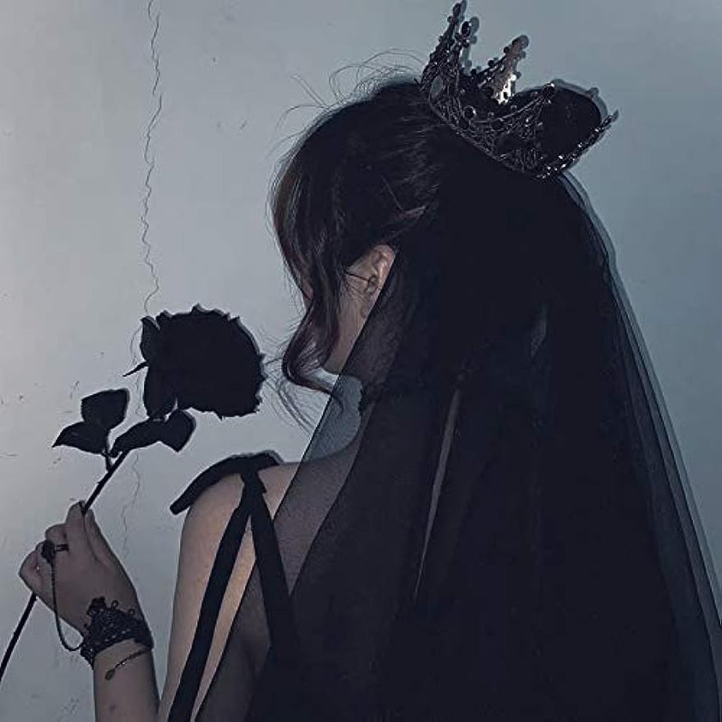 Black Artificial Rose Flowers for DIY Wedding Bouquets Halloween Decorations AU