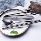 Portable Stainless Steel Travel Cutlery Set with Case – Spoon Fork Knife Chopsticks Kit (8PCS / 3PCS Options)