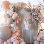 210 Piece Macaron Balloon Arch Garland Kit – Blush Pink and Grey Party Balloons for Wedding, Baby Shower and Birthday Decor