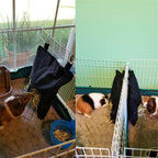 2 Pack Rabbit Hay Feeder Bags - 4 Hole Hanging Hay Feeders for Rabbits and Guinea Pigs