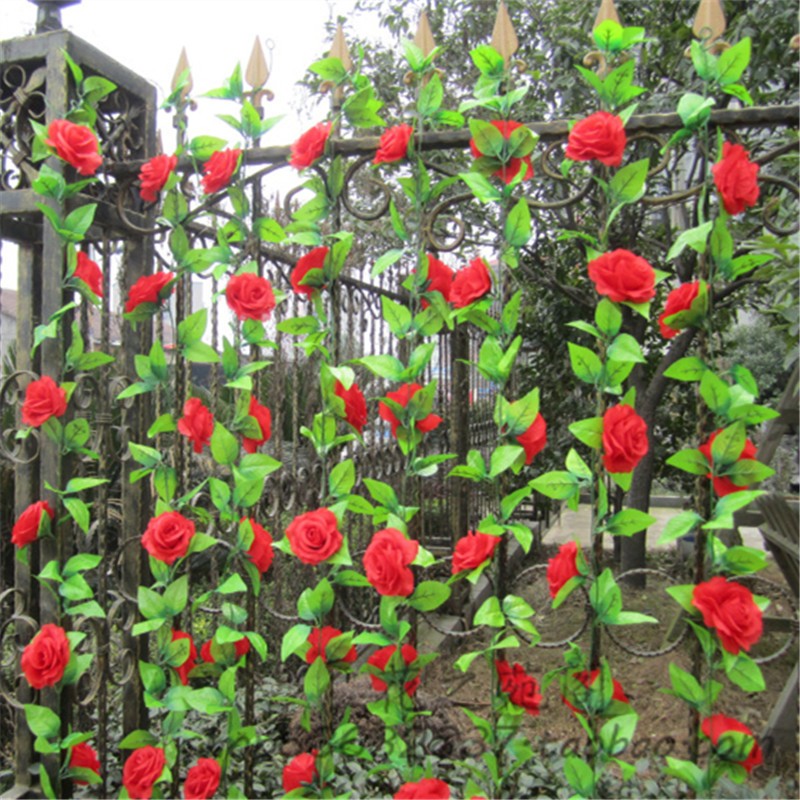 5 Pack 2.4M Artificial Rose Vine Garland – Silk Hanging Floral Ivy for Wedding, Party and Home Decor