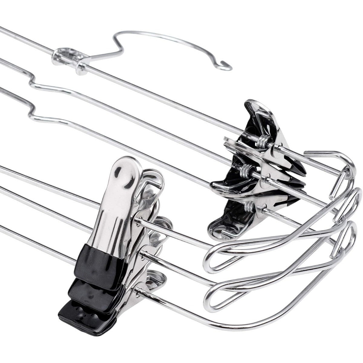 2 Pack 6 Tier Skirt and Pant Hangers with Clips - Space Saving Multi Hangers for Closet Storage