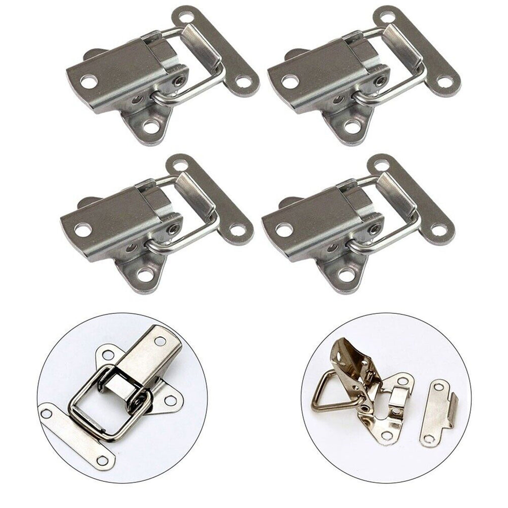 8 X Stainless Steel Clasp Case Clip Loop Suitcase Box Trunk Latch Lock Guitar AU