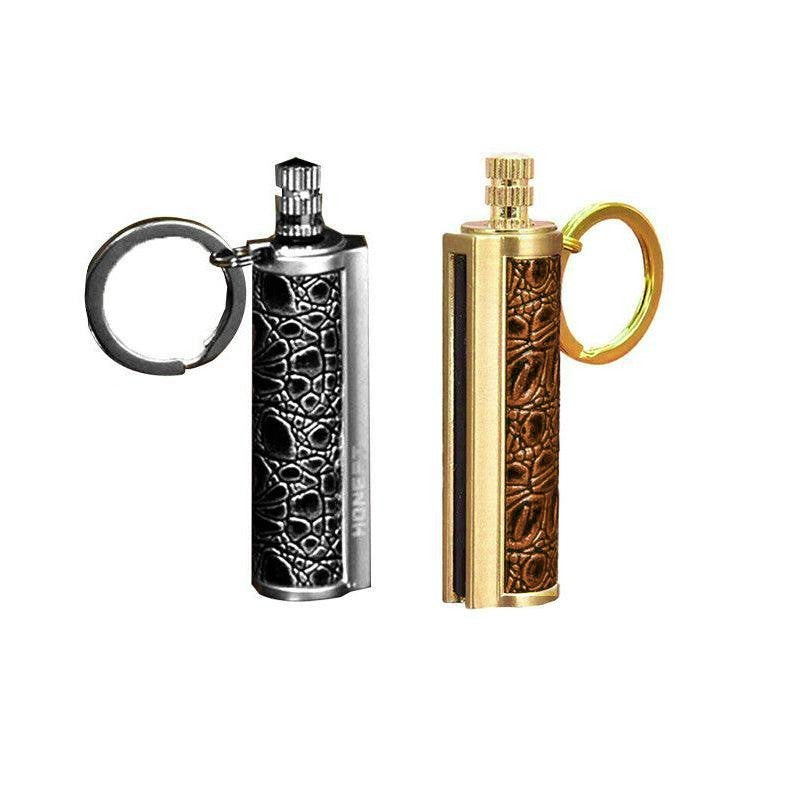 Waterproof Fire Starter Flint Match Keychain – Metal Survival Lighter for Camping