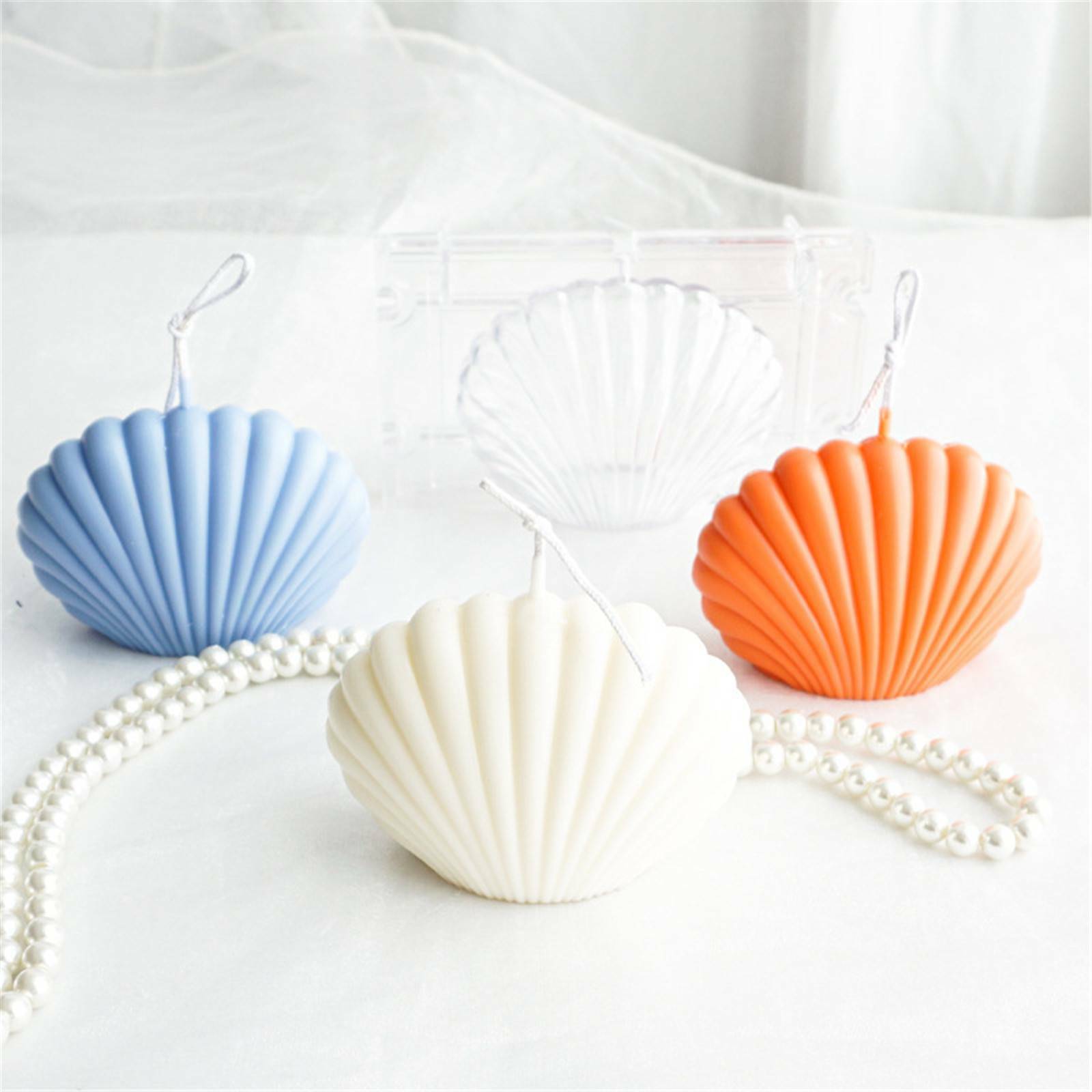 Seashell Candle Silicone Mold - Conch Scallop Clam Wax Mould for DIY Candle and Craft Decor