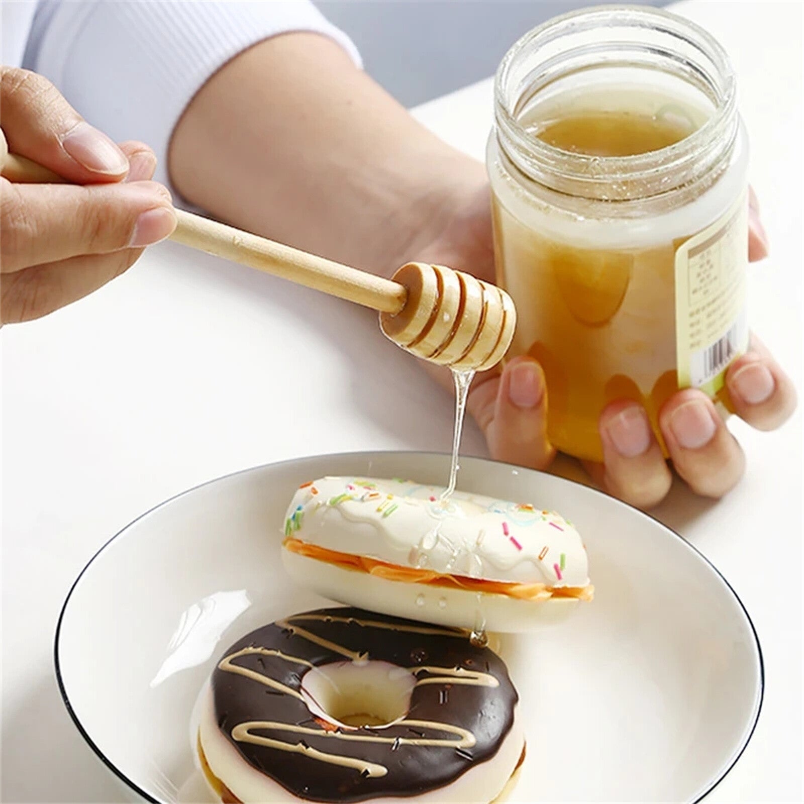 200PCS Wooden Honey Dipper Sticks 10cm - Mini Jam Syrup Honey Stirring Sticks