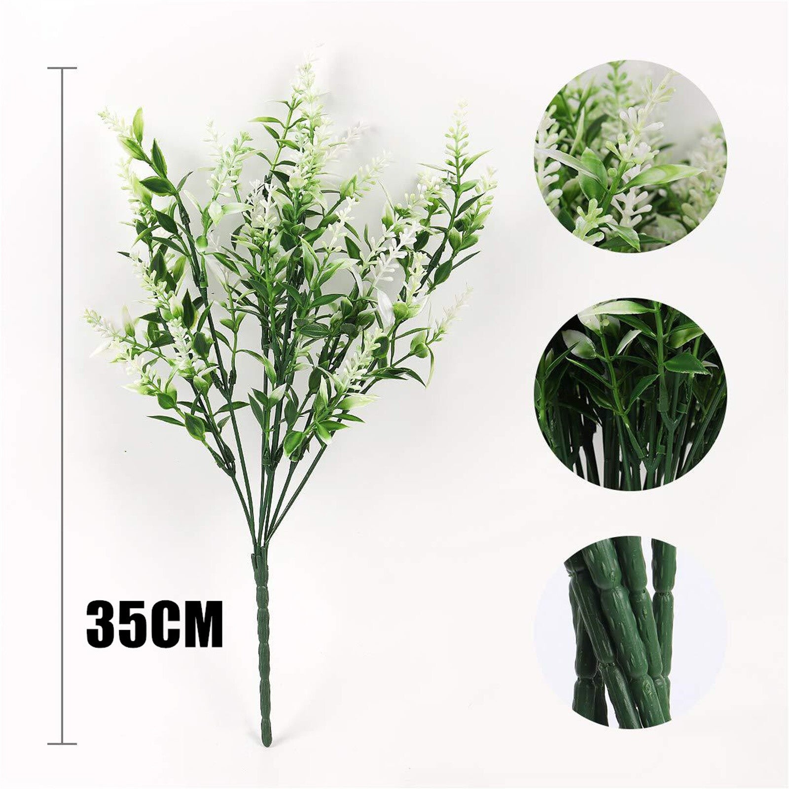 30PCS Artificial Lavender Flowers – UV Resistant Outdoor Faux Plants Garden Decor