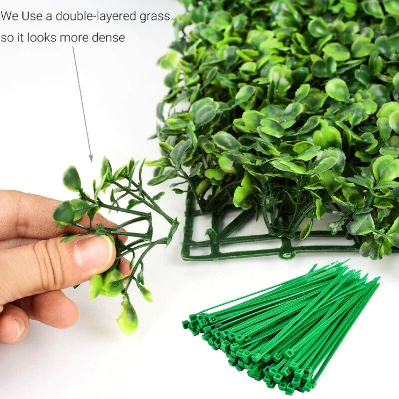 4PCS Artificial Plant Wall Panels 60x40cm - Fake Grass Hedge Vertical Garden Ivy Mat