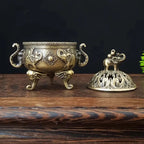 2PCS Elephant Lotus Incense Burner Metal Incense Holder Bowl Aromatherapy Decor