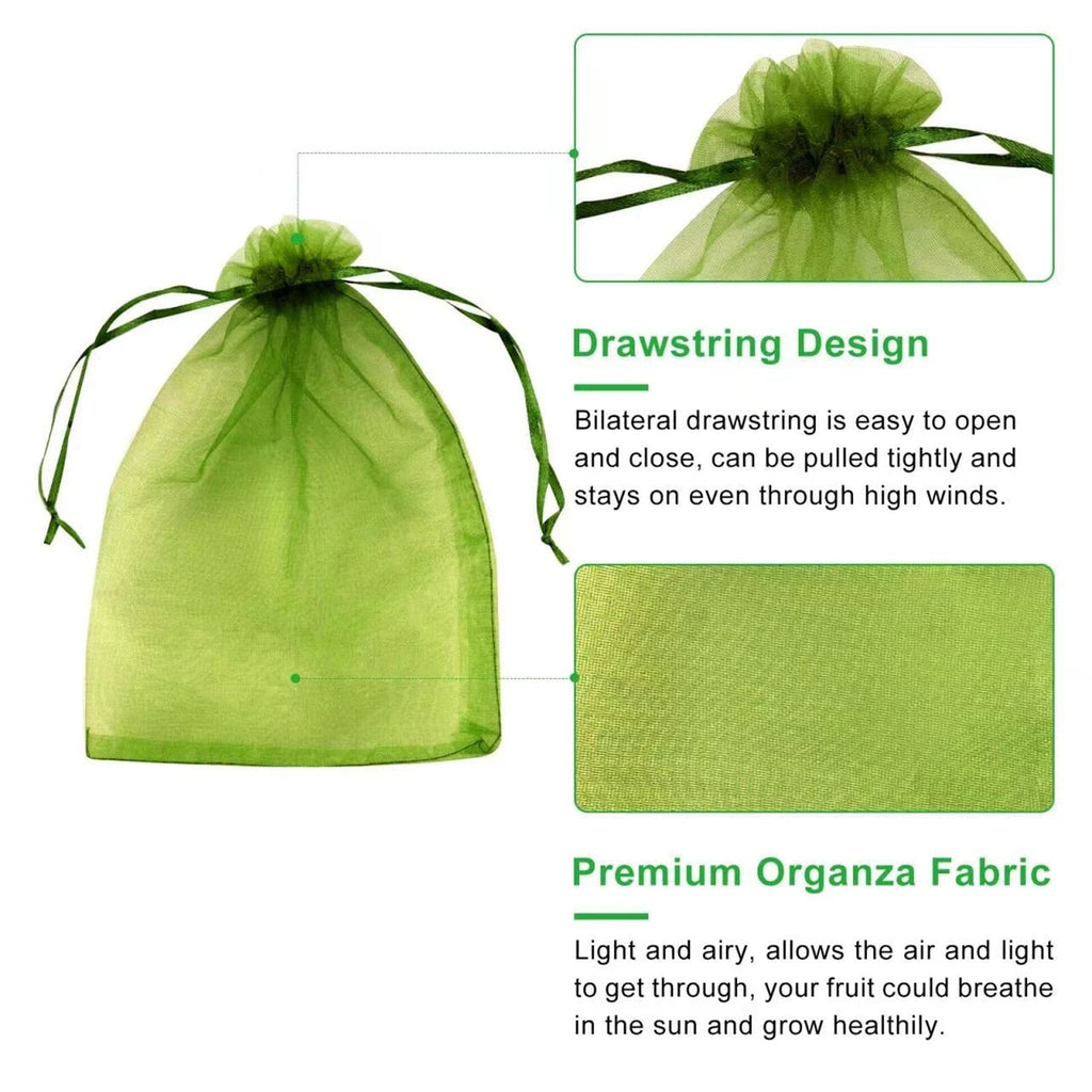 50PCS Vegetable Garden Fruit Protection Net Bags - Mesh Insect Proof Organza Bags 20x30cm