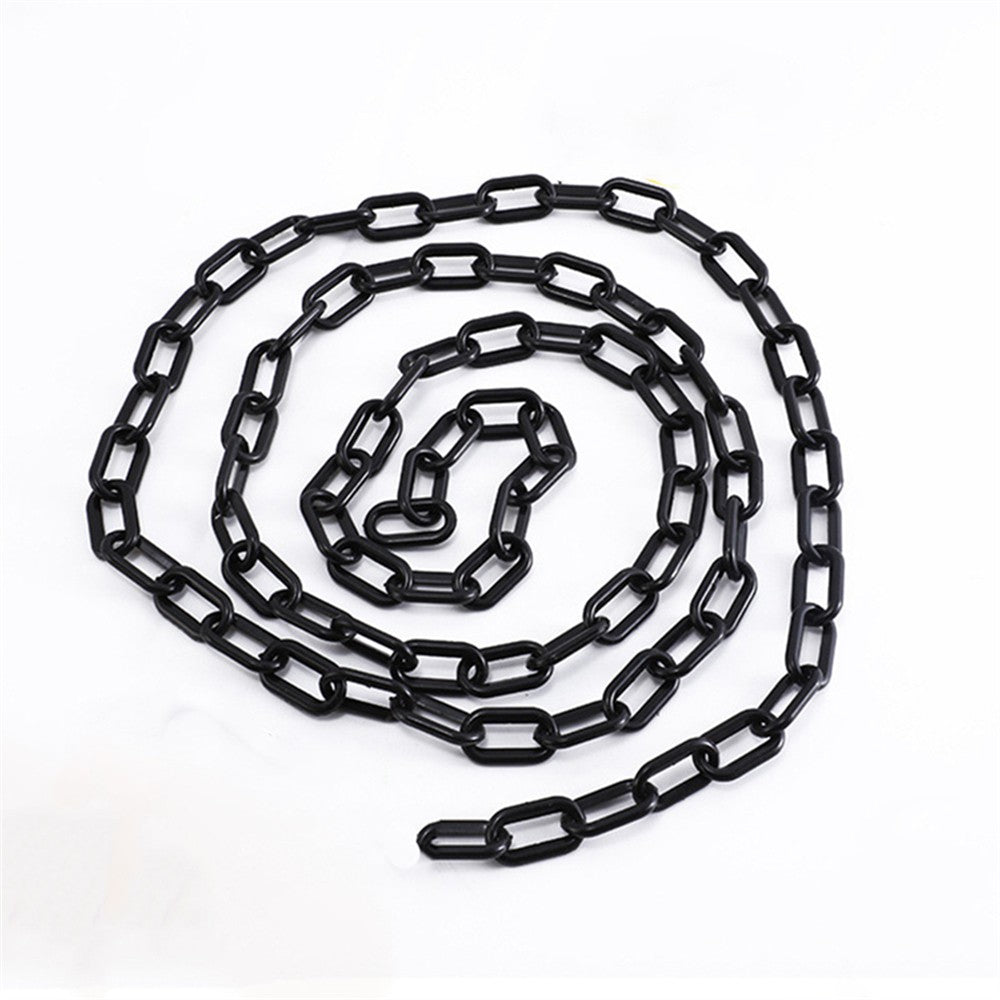 6M Plastic Safety Warning Chain – Black and White Barrier Chain 8mm for Traffic Control and Hazard Areas