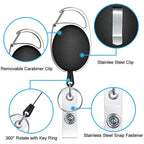18pcs Retractable Badge Holder Keychain | ID Card Reel Clip Lanyard with Carabiner