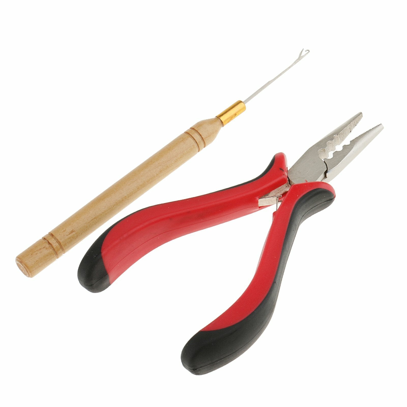 Hair Extension Tool Kit Pliers Threader Hook Silicone Beads Rings Set (500pcs)