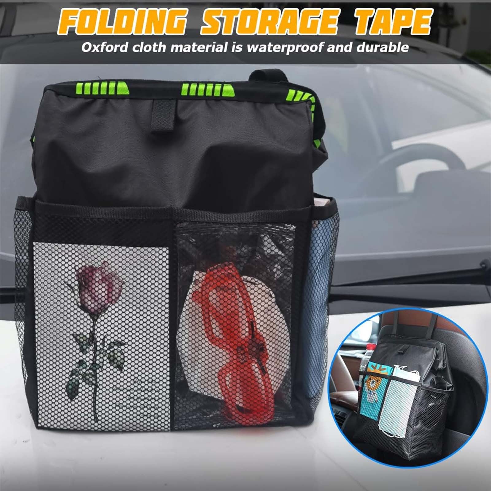 Car Waterproof Trash Bag Back Seat Organizer Leakproof Hanging Garbage Storage Bag