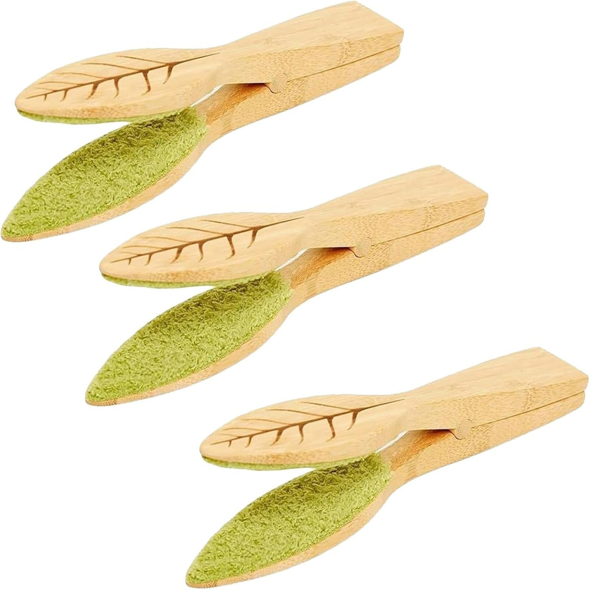 2PCS Wooden Leaf Cleaning Tongs Plant Leaf Lint Cleaner with Wood Handle 25cm AU