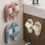 6PCS Wall Mounted Slipper Rack Holder Aluminum Bathroom Shoe Organizer Hooks