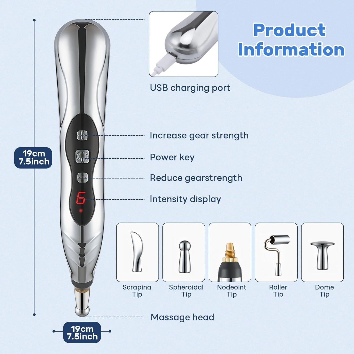 Electronic Acupuncture Massage Pen Pulse Therapy Pain Relief Acupoint Meridian Massager