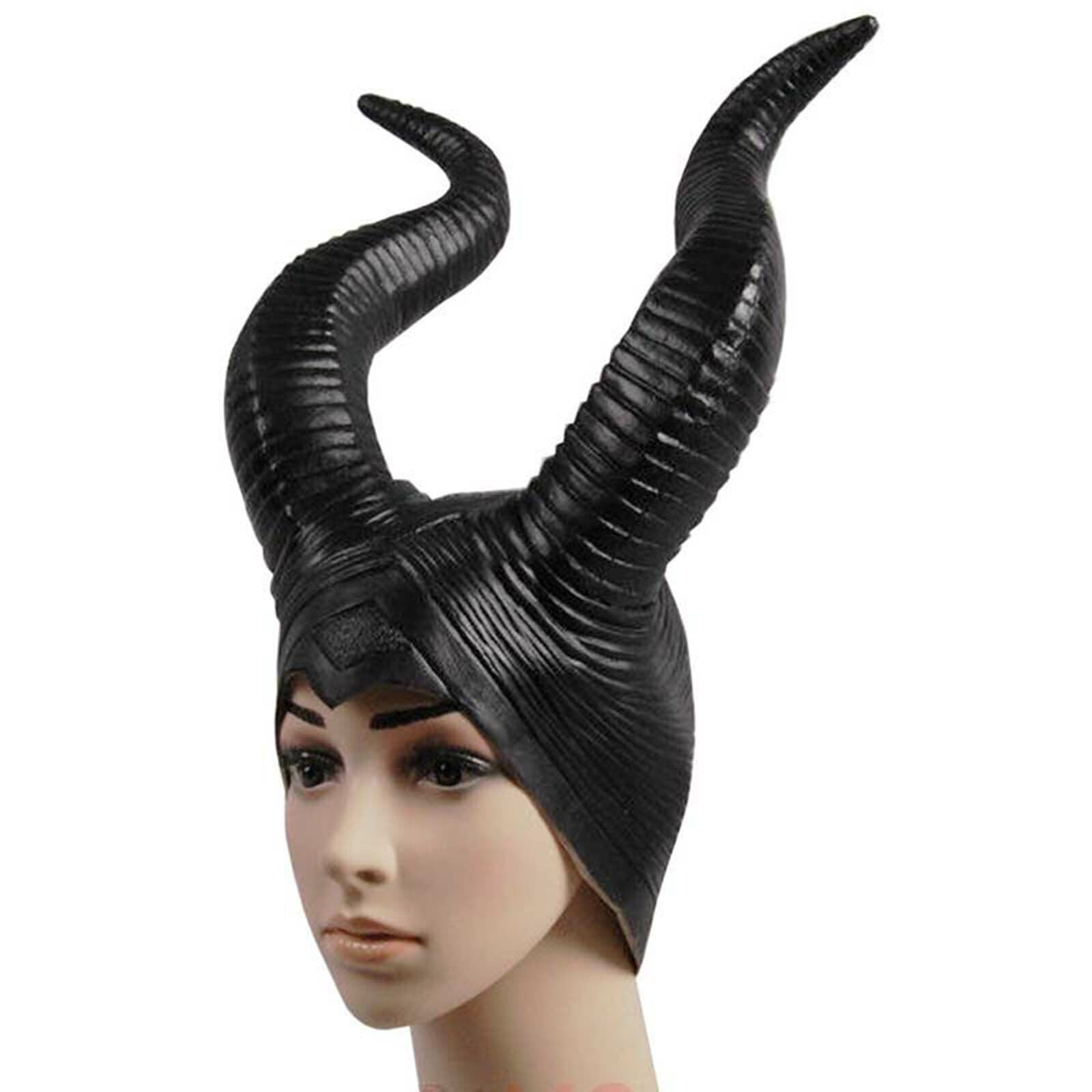 Maleficent Horns Headpiece Black | Halloween Witch Devil Cosplay Costume Headband