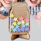 Wooden Star Reward Jar Classroom Behaviour Reward System with 25 Stars