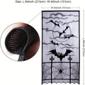 1-4PCS Black Lace Bat Halloween Curtains Gothic Window Party Hanging Decoration