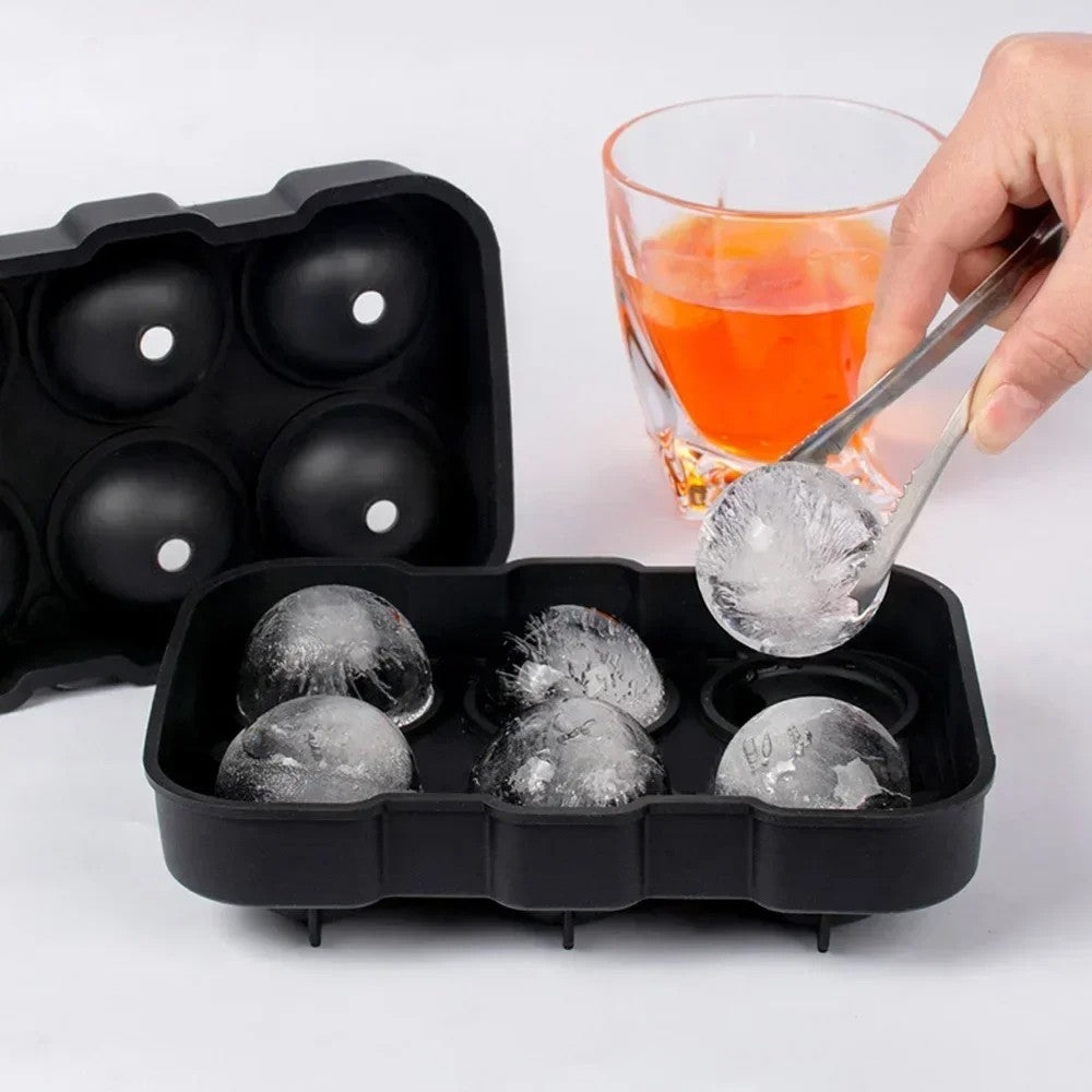 Large Silicone Ice Cube Tray with Sphere and Cube Mould – Big Ice Ball Maker for Whiskey, Cocktails and DIY Drinks