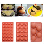 3PCS Semi Sphere Silicone Chocolate Mould Set - Half Round Dome Bakeware for Baking and Desserts
