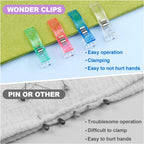 300 Pack Wonder Clips for Sewing Quilting and Crafts – Multi Color Fabric Clips 56mm