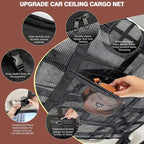 2pcs Car Ceiling Storage Net 90x65cm | Universal Roof Cargo Mesh Bag Organizer