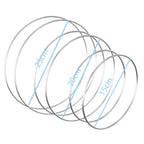 Silver Round Floral Hoop Centerpiece Set - Standing Metal Wreath Hoops for Wedding Party and Event Decor