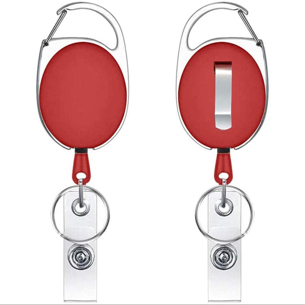 18pcs Retractable Badge Holder Keychain | ID Card Reel Clip Lanyard with Carabiner