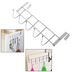 4pcs Over Door Hanger 5 Hooks | Stainless Steel Clothes Towel Rack No-Drill Holder