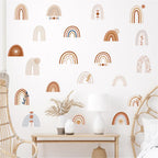 Boho Rainbow Wall Decals for Nursery and Kids Bedroom – Removable Vinyl Wall Stickers