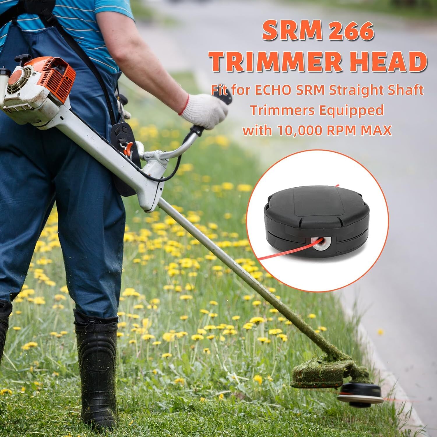 2pcs Speed Feed Trimmer Head 4.5" | Universal Bump Feed Line Head for Brush Cutter