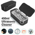 Ultrasonic Cleaner 450ml Sonic Wave Cleaning Machine for Jewelry Glasses Watch Stainless Steel Tank
