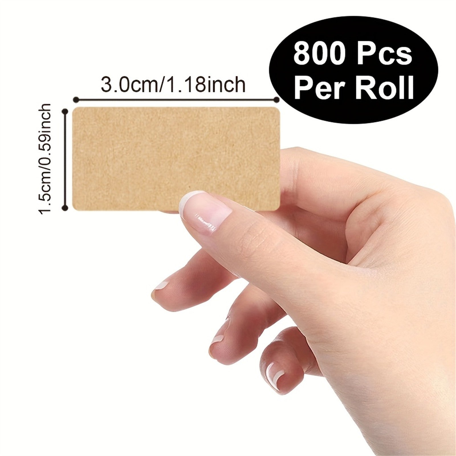 5 Rolls Small Kraft Blank Label Stickers - Writable Name Labels for Jars, Kitchen and Stationery