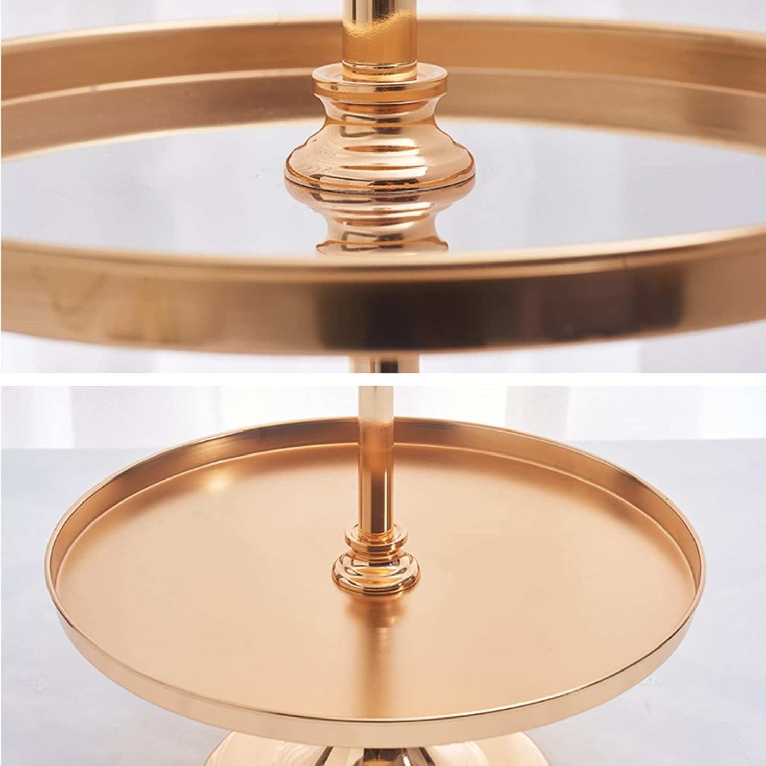 2 Tier Gold Mirror Cake Stand for Wedding, Birthday & Dessert Display