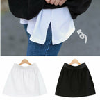 2pcs Adjustable Shirt Extender Skirt | Fake Layering Top Lower Sweep (Black & White)