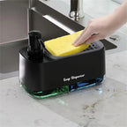 2 Pack 3 in 1 Soap Pump Dispenser with Sponge Holder – Kitchen Dishwashing Liquid Organizer