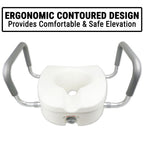 Adjustable Elevated Toilet Seat with Support Arms | Portable Bathroom Safety Aid for Elderly & Disabled
