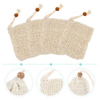 20PCS Soap Exfoliating Bags - Ramie Foaming Soap Saver Pouch with Drawstring