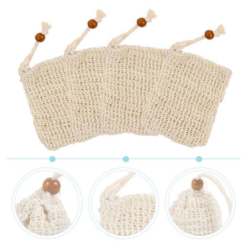 20PCS Soap Exfoliating Bags - Ramie Foaming Soap Saver Pouch with Drawstring