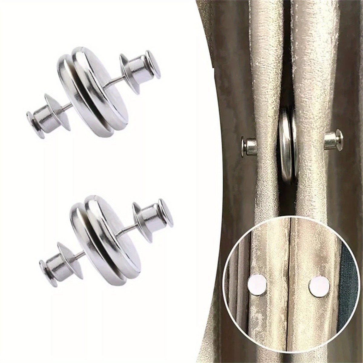 Magnetic tieback clasp detail