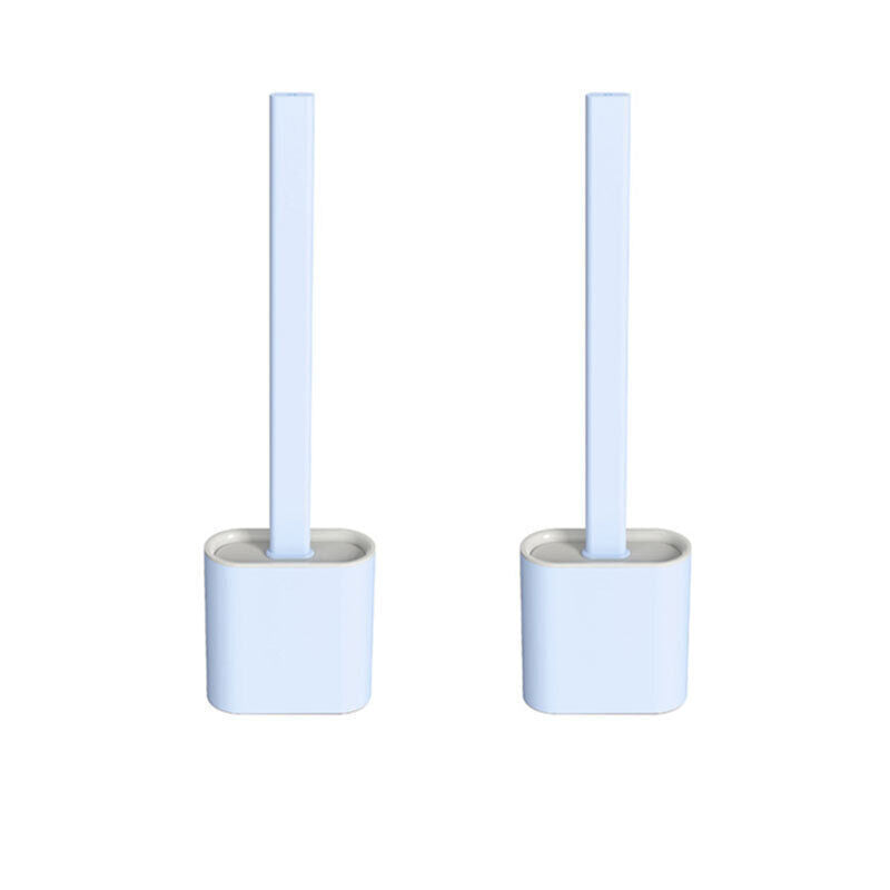Silicone Toilet Brush with Holder – Hygienic Bathroom Cleaning Brush Set