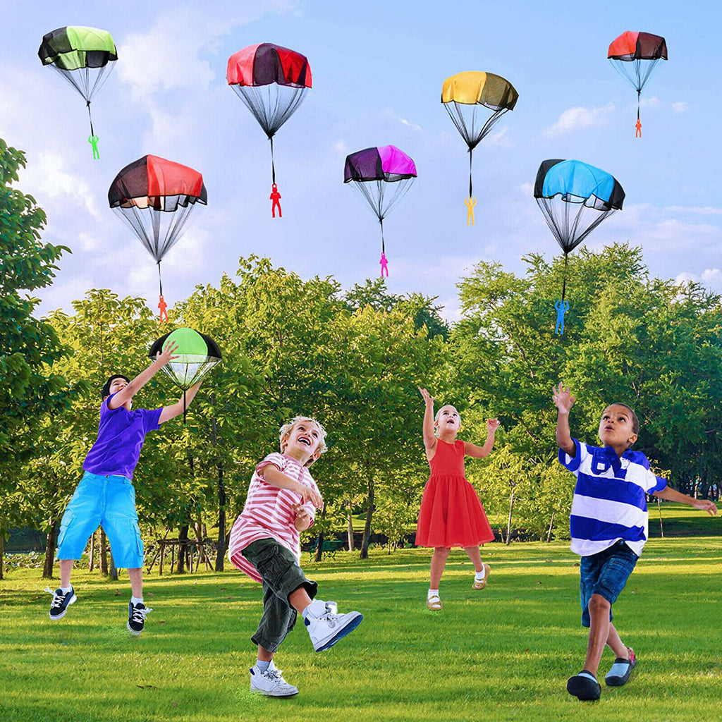 10pcs Mini Soldier Parachute Toys | Hand Throw Outdoor Flying Game for Kids