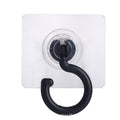 5PCS Rotatable Self Adhesive Wall Hooks Ceiling Door Hanger Heavy Duty Black