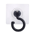 5PCS Rotatable Self Adhesive Wall Hooks Ceiling Door Hanger Heavy Duty Black